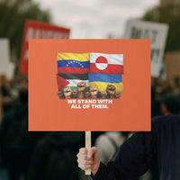 We Stand With Venezuela Greenland Ukraine Palestine Protest Sign Solidarity Fists Flags Global Support