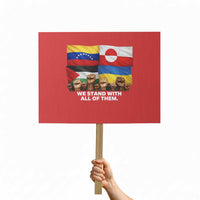 We Stand With Venezuela Greenland Ukraine Palestine Protest Sign Solidarity Fists Flags Global Support
