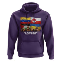 We Stand With Venezuela Greenland Ukraine Palestine Hoodie Solidarity Fists Flags Global Support