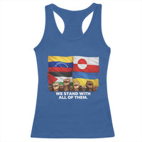 We Stand With Venezuela Greenland Ukraine Palestine Racerback Tank Top Solidarity Fists Flags Global Support