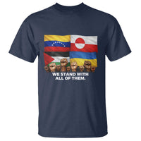 We Stand With Venezuela Greenland Ukraine Palestine T Shirt Solidarity Fists Flags Global Support