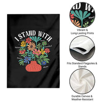 I Stand With Mexico Greenland Ukraine Canada Palestine Panama Garden Flag Colorful Floral Solidarity Global Unity