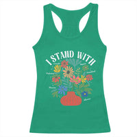 I Stand With Mexico Greenland Ukraine Canada Palestine Panama Racerback Tank Top Colorful Floral Solidarity Global Unity