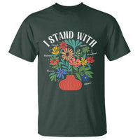 I Stand With Mexico Greenland Ukraine Canada Palestine Panama T Shirt Colorful Floral Solidarity Global Unity