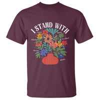 I Stand With Mexico Greenland Ukraine Canada Palestine Panama T Shirt Colorful Floral Solidarity Global Unity