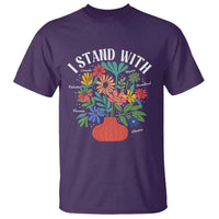 I Stand With Mexico Greenland Ukraine Canada Palestine Panama T Shirt Colorful Floral Solidarity Global Unity