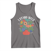 I Stand With Mexico Greenland Ukraine Canada Palestine Panama Tank Top Colorful Floral Solidarity Global Unity