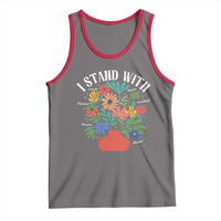 I Stand With Mexico Greenland Ukraine Canada Palestine Panama Tank Top Colorful Floral Solidarity Global Unity