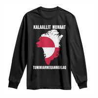 Kalaallit Nunaat Tuniniagaanngilaq Greenlandic Long Sleeve Shirt Greenland Is Not For Sale Patriotic Grunge Flag