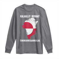 Kalaallit Nunaat Tuniniagaanngilaq Greenlandic Long Sleeve Shirt Greenland Is Not For Sale Patriotic Grunge Flag