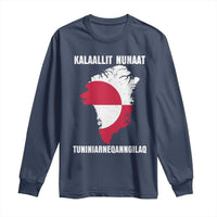 Kalaallit Nunaat Tuniniagaanngilaq Greenlandic Long Sleeve Shirt Greenland Is Not For Sale Patriotic Grunge Flag