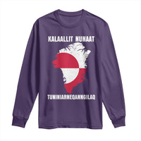 Kalaallit Nunaat Tuniniagaanngilaq Greenlandic Long Sleeve Shirt Greenland Is Not For Sale Patriotic Grunge Flag