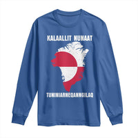 Kalaallit Nunaat Tuniniagaanngilaq Greenlandic Long Sleeve Shirt Greenland Is Not For Sale Patriotic Grunge Flag