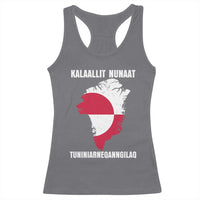 Kalaallit Nunaat Tuniniagaanngilaq Greenlandic Racerback Tank Top Greenland Is Not For Sale Patriotic Grunge Flag