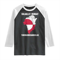 Kalaallit Nunaat Tuniniagaanngilaq Greenlandic Raglan Shirt Greenland Is Not For Sale Patriotic Grunge Flag