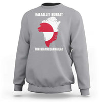 Kalaallit Nunaat Tuniniagaanngilaq Greenlandic Sweatshirt Greenland Is Not For Sale Patriotic Grunge Flag