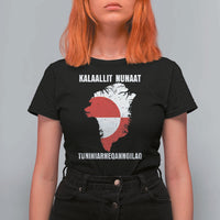 Kalaallit Nunaat Tuniniagaanngilaq Greenlandic T Shirt For Women Greenland Is Not For Sale Patriotic Grunge Flag