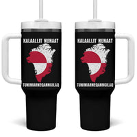 Kalaallit Nunaat Tuniniagaanngilaq Greenlandic Tumbler With Handle Greenland Is Not For Sale Patriotic Grunge Flag