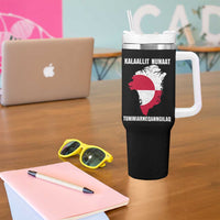 Kalaallit Nunaat Tuniniagaanngilaq Greenlandic Tumbler With Handle Greenland Is Not For Sale Patriotic Grunge Flag