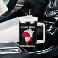 Kalaallit Nunaat Tuniniagaanngilaq Greenlandic Tumbler With Handle Greenland Is Not For Sale Patriotic Grunge Flag