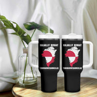 Kalaallit Nunaat Tuniniagaanngilaq Greenlandic Tumbler With Handle Greenland Is Not For Sale Patriotic Grunge Flag
