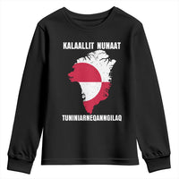 Kalaallit Nunaat Tuniniagaanngilaq Greenlandic Youth Sweatshirt Greenland Is Not For Sale Patriotic Grunge Flag