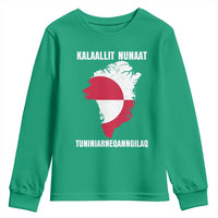 Kalaallit Nunaat Tuniniagaanngilaq Greenlandic Youth Sweatshirt Greenland Is Not For Sale Patriotic Grunge Flag