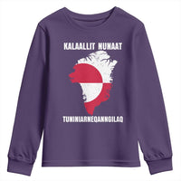 Kalaallit Nunaat Tuniniagaanngilaq Greenlandic Youth Sweatshirt Greenland Is Not For Sale Patriotic Grunge Flag