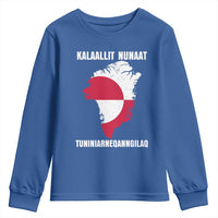Kalaallit Nunaat Tuniniagaanngilaq Greenlandic Youth Sweatshirt Greenland Is Not For Sale Patriotic Grunge Flag