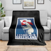 I Stand With Greenland Polar Bear Resist Throw Blanket Vintage Patriotic Propaganda Sovereignty Protest