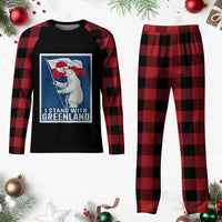 I Stand With Greenland Polar Bear Resist Plaid Pajama Set Vintage Patriotic Propaganda Sovereignty Protest