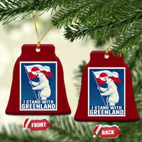 I Stand With Greenland Polar Bear Resist Ceramic Ornament Vintage Patriotic Propaganda Sovereignty Protest