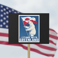 I Stand With Greenland Polar Bear Resist Protest Sign Vintage Patriotic Propaganda Sovereignty Protest