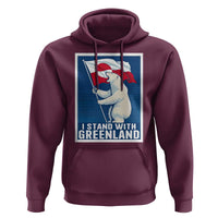 I Stand With Greenland Polar Bear Resist Hoodie Vintage Patriotic Propaganda Sovereignty Protest