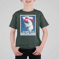 I Stand With Greenland Polar Bear Resist T Shirt For Kid Vintage Patriotic Propaganda Sovereignty Protest