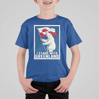 I Stand With Greenland Polar Bear Resist T Shirt For Kid Vintage Patriotic Propaganda Sovereignty Protest