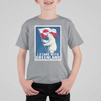 I Stand With Greenland Polar Bear Resist T Shirt For Kid Vintage Patriotic Propaganda Sovereignty Protest