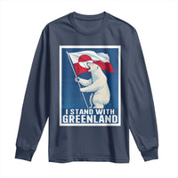 I Stand With Greenland Polar Bear Resist Long Sleeve Shirt Vintage Patriotic Propaganda Sovereignty Protest