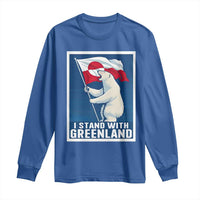 I Stand With Greenland Polar Bear Resist Long Sleeve Shirt Vintage Patriotic Propaganda Sovereignty Protest