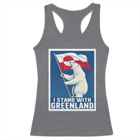 I Stand With Greenland Polar Bear Resist Racerback Tank Top Vintage Patriotic Propaganda Sovereignty Protest