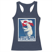 I Stand With Greenland Polar Bear Resist Racerback Tank Top Vintage Patriotic Propaganda Sovereignty Protest