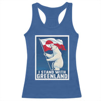 I Stand With Greenland Polar Bear Resist Racerback Tank Top Vintage Patriotic Propaganda Sovereignty Protest