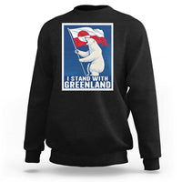 I Stand With Greenland Polar Bear Resist Sweatshirt Vintage Patriotic Propaganda Sovereignty Protest