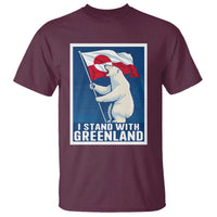 I Stand With Greenland Polar Bear Resist T Shirt Vintage Patriotic Propaganda Sovereignty Protest