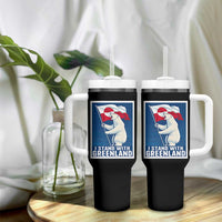 I Stand With Greenland Polar Bear Resist Tumbler With Handle Vintage Patriotic Propaganda Sovereignty Protest