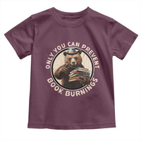 Funny Books Lover Bear Toddler T Shirt Only You Can Prevent Book Burnings