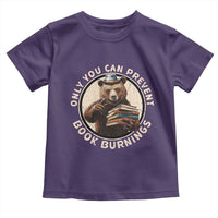 Funny Books Lover Bear Toddler T Shirt Only You Can Prevent Book Burnings