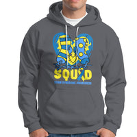Support Squad Down Syndrome Awareness Blue & Yellow Socks Inspirational Trisomy 21 Extra Chromosome, Down Syndrome Shirt Hoodie - Wonder Print Shop