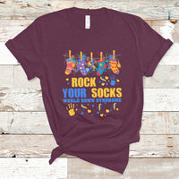 Rock Your Socks World Down Syndrome Awareness Inspirational Trisomy 21 Extra Chromosome, Down Syndrome Shirt T Shirt - Wonder Print Shop