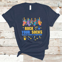 Rock Your Socks World Down Syndrome Awareness Inspirational Trisomy 21 Extra Chromosome, Down Syndrome Shirt T Shirt - Wonder Print Shop